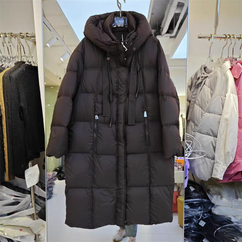 2025冬装新款连帽中长款羽绒服女90鸭绒保暖显瘦流行外套流行潮