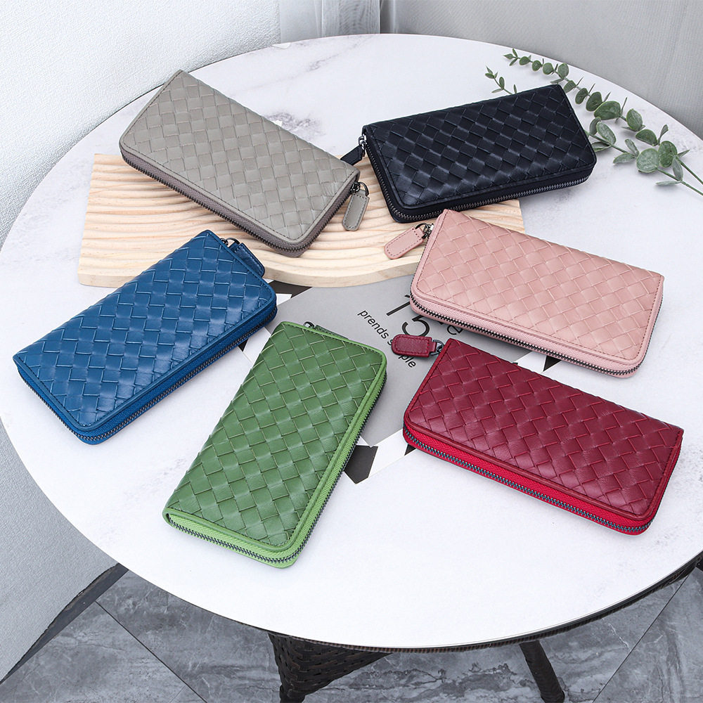 新款护照夹真皮编织卡包欧美风琴女士大容量多卡位卡夹信用卡钱包