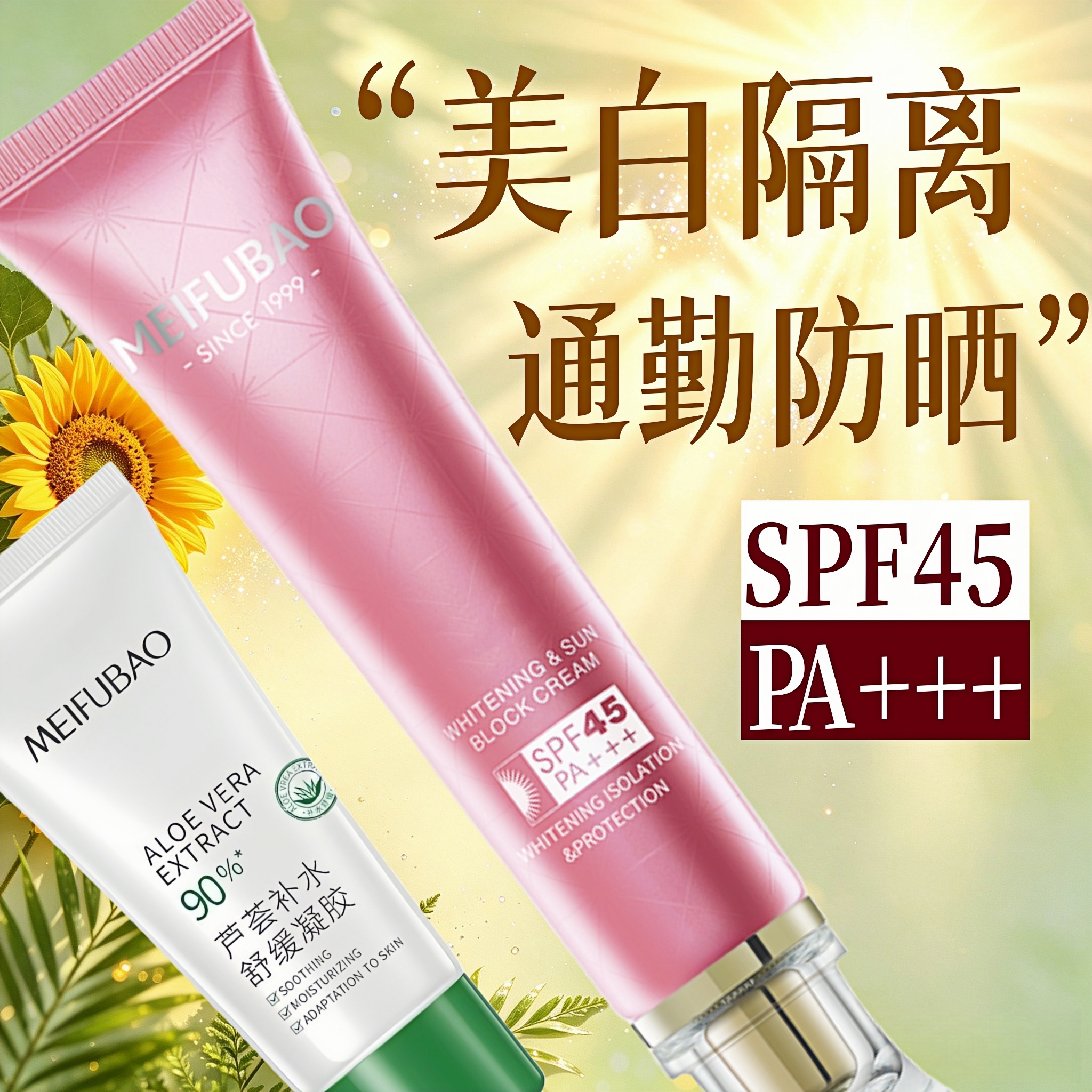 美肤宝美白隔离防晒霜三合一正品