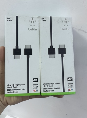 贝尔金（BELKIN）原装正品HDMI2.1拓展投屏线 2米长48Gbps线缆 4K动态HDR高清视频线 8K数字EARC线 AV10175