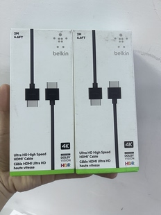 贝尔金（BELKIN）原装正品HDMI2.1拓展投屏线 2米长48Gbps线缆 4K动态HDR高清视频线 8K数字EARC线 AV10175