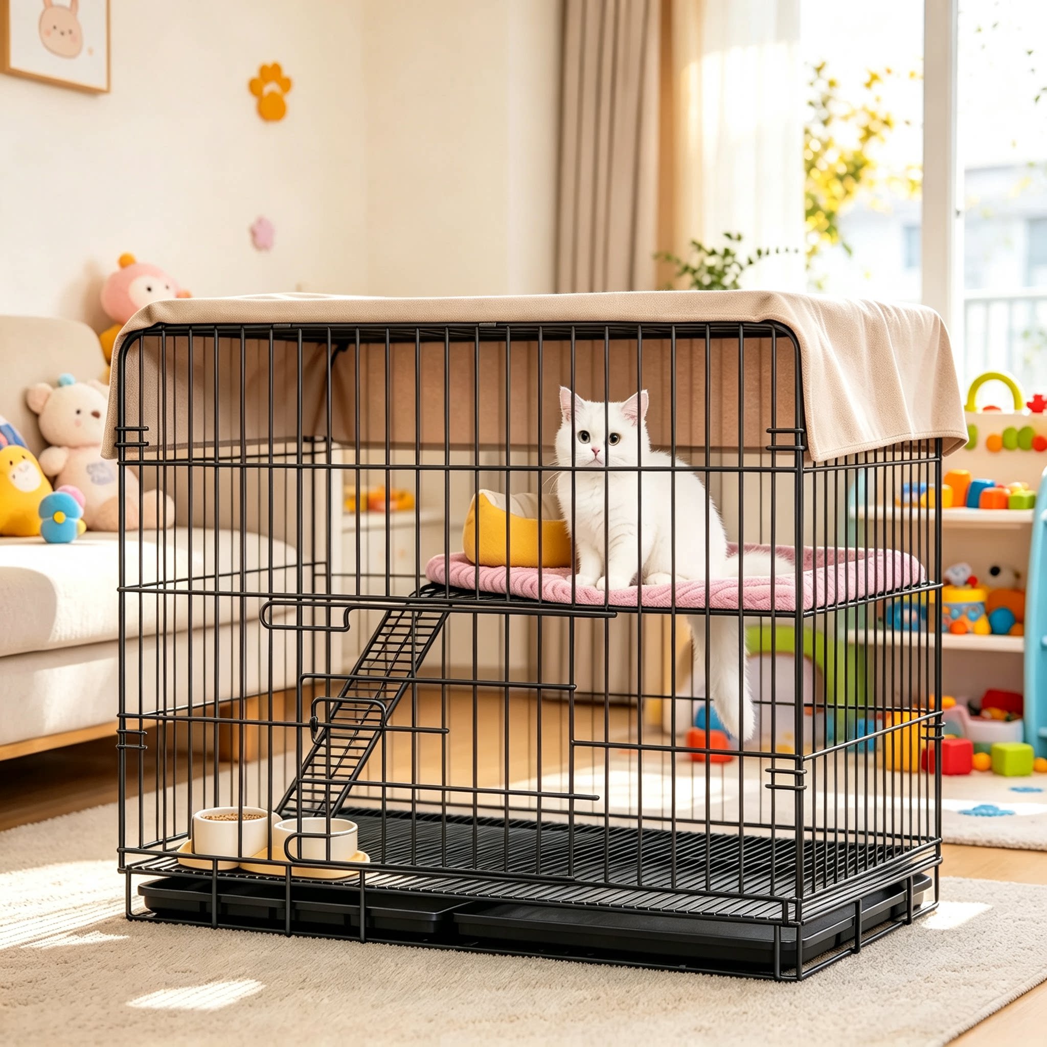 猫笼子大号家用室内超大号双层猫别墅猫笼超大空间可折叠猫屋猫舍