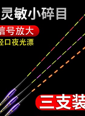 小碎目夜光漂高灵敏咬钩变色轻口滑口浮漂鲫鱼鲤鱼日夜两用电子漂
