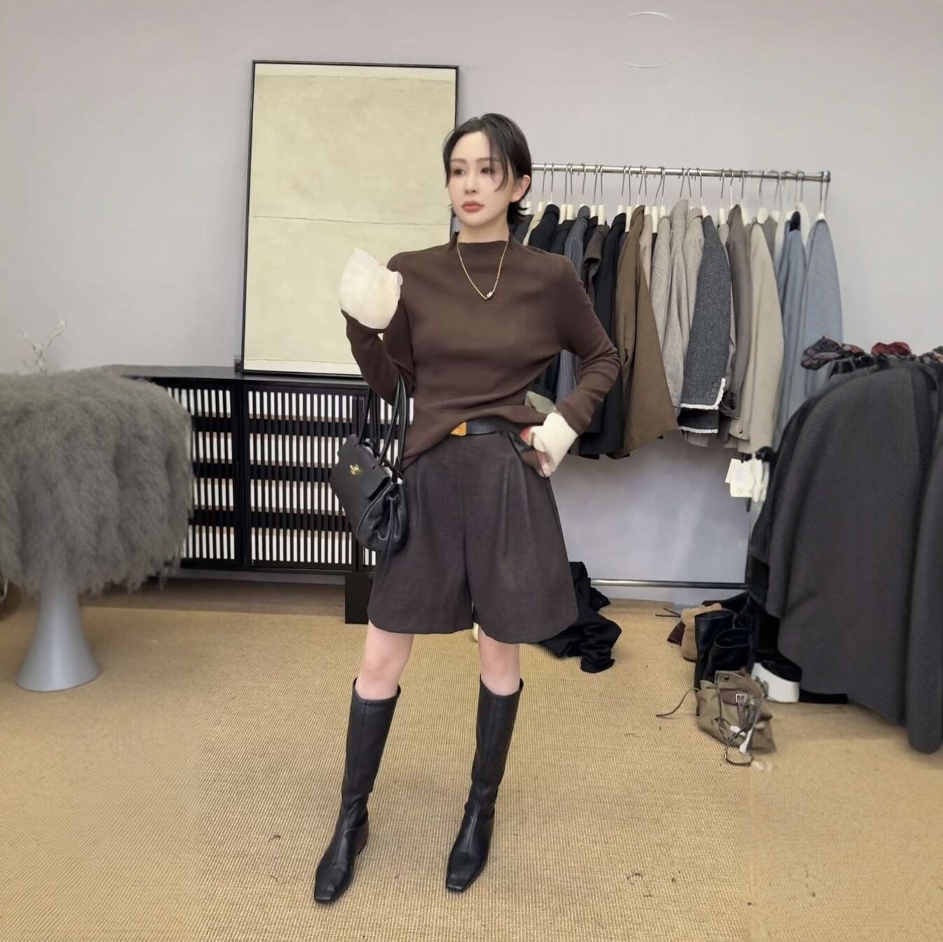 网纱荷叶边拼接袖口长袖t恤女潮