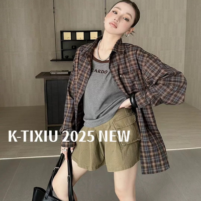 长袖英伦格子衬衫女2025新款秋季