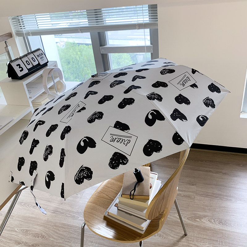 黑白全自动雨伞男女潮流晴雨两用太阳伞女防晒防紫外线遮阳伞折叠