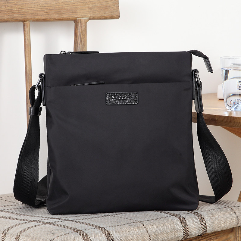 派保爵男生包单肩包新款简约休闲百搭帆布尼龙大容量单肩斜挎包包
