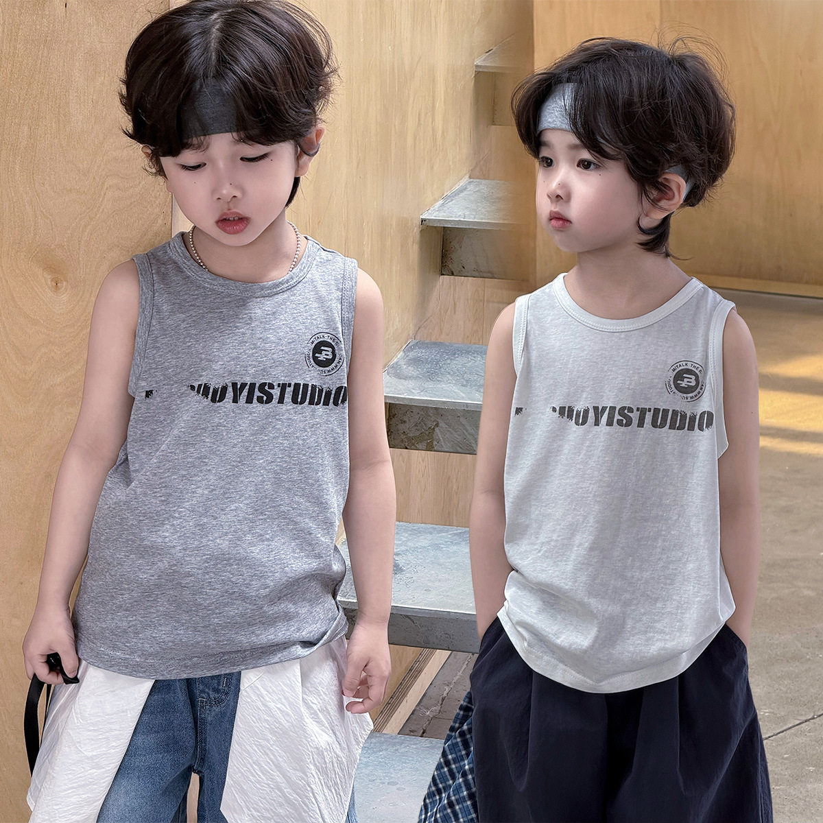 儿童字母印花薄款背心 2025夏季新款中大童休闲无袖t恤宝宝上衣潮,童装/婴儿装/亲子装,背心吊带,淘宝优惠券,粉丝福利购,淘宝优惠卷