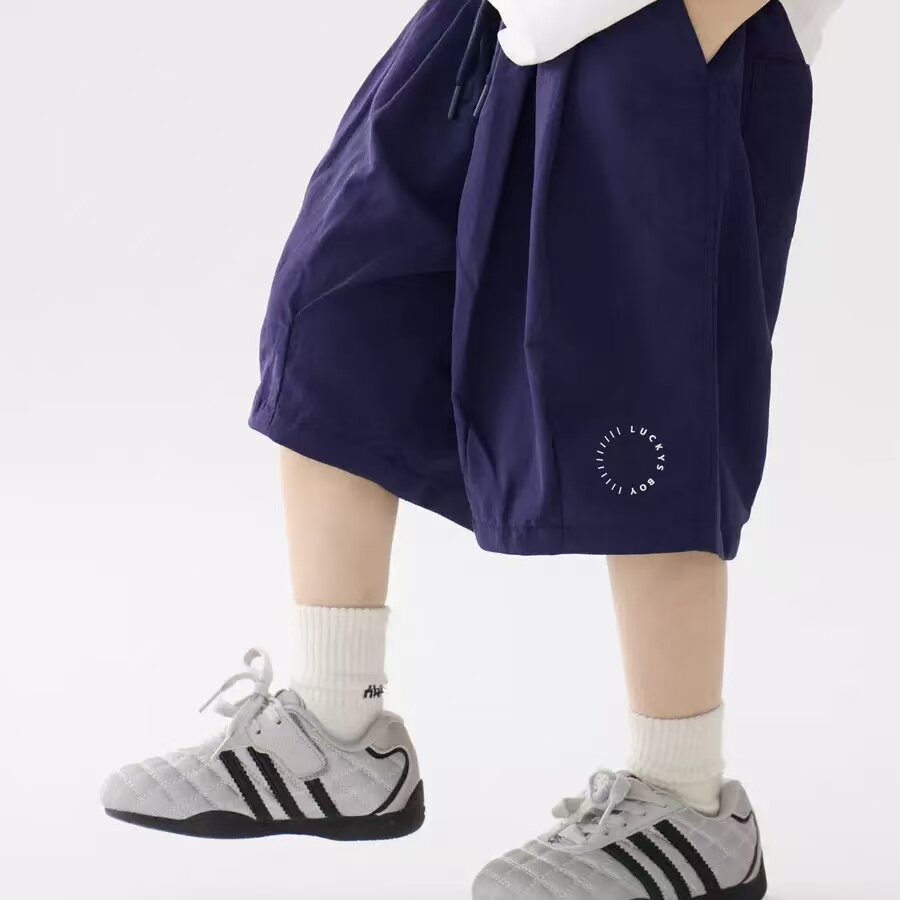 儿童夏季糖果色轻薄速干短裤2026新款男中大童宽松休闲运动五分裤
