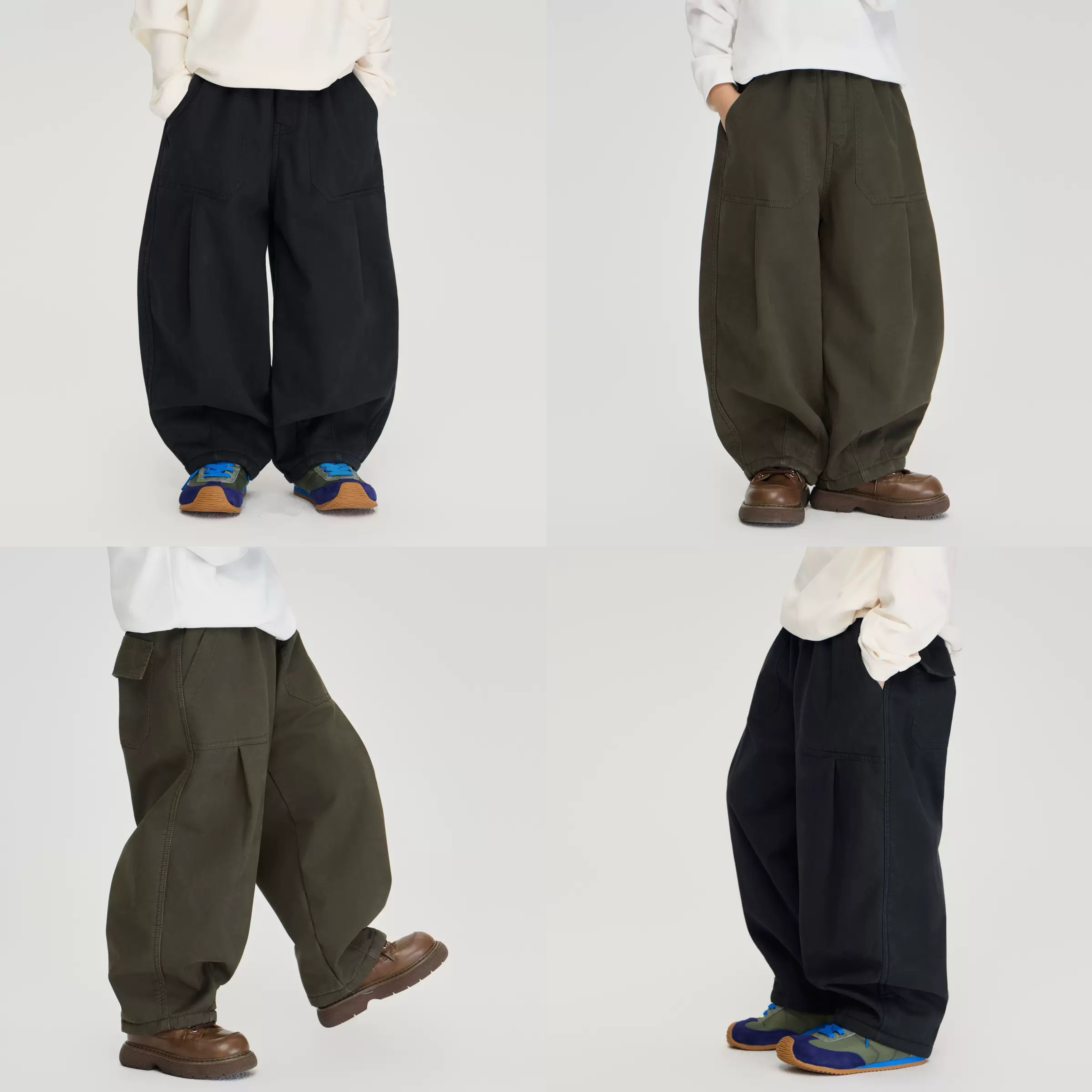 男童冬款工装裤宽松休闲加绒裤子