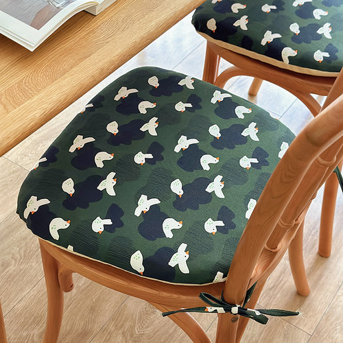 小清新棉麻餐桌椅子垫马蹄形坐垫