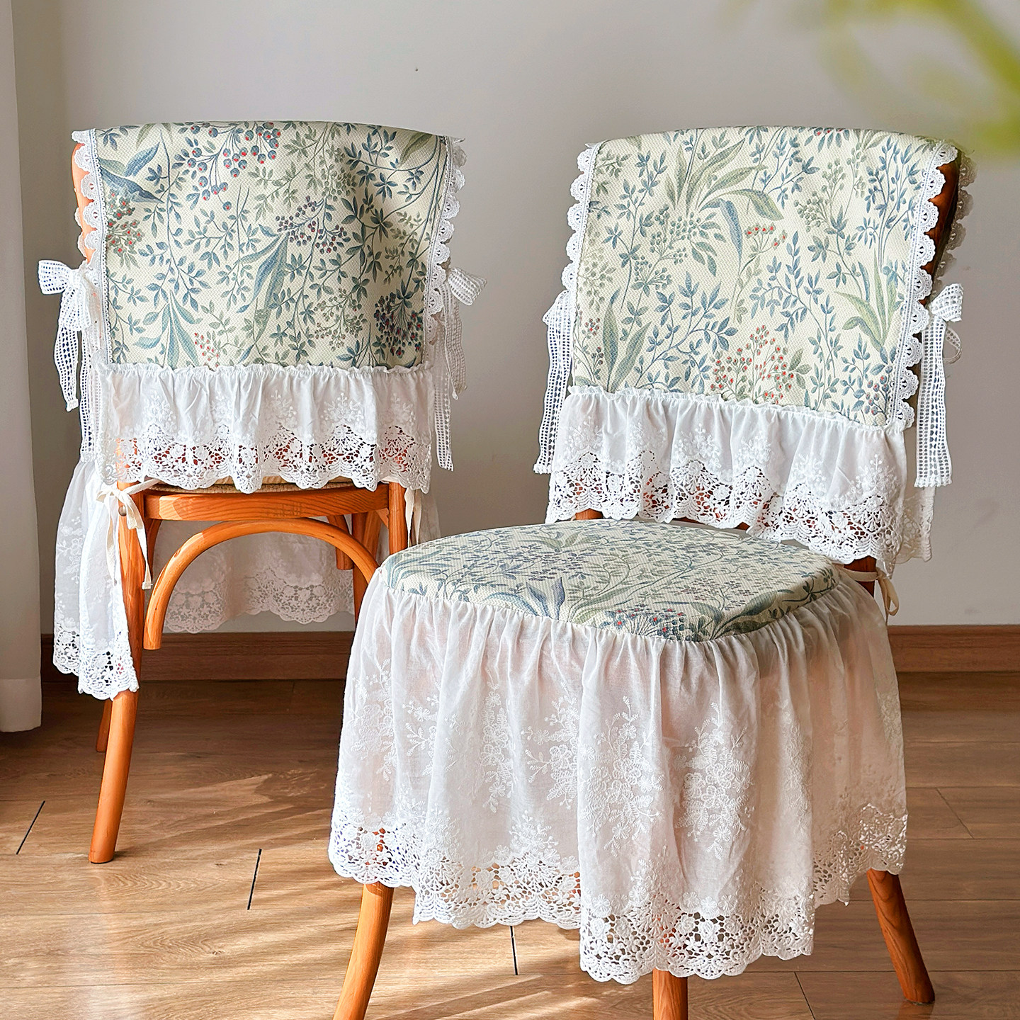 法式椅垫蕾丝花边椅套靠背巾田园碎花高级感装饰椅子套家用坐垫套,居家布艺,椅套/椅垫,淘宝优惠券,粉丝福利购,淘宝优惠卷