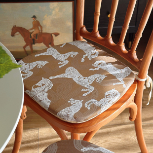 H皇家马匹坐垫法式 复古加厚椅垫办公座垫马蹄形餐椅垫简约可拆洗
