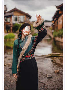 新款藏服网红藏袍民族女款西藏云南川西旅拍服装藏式少女写真服饰