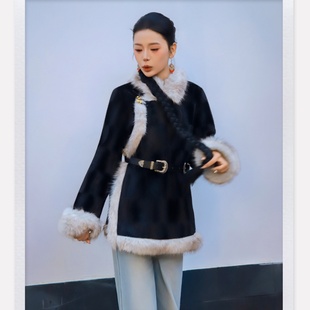 藏族女士棉袄毛毛上衣外套新款冬季保暖藏装加厚棉服藏式藏服棉衣