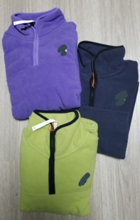 女装卫衣绒衣 抓绒外套 套头卫衣 半拉链舒适扩版 紫色 深蓝 淡绿