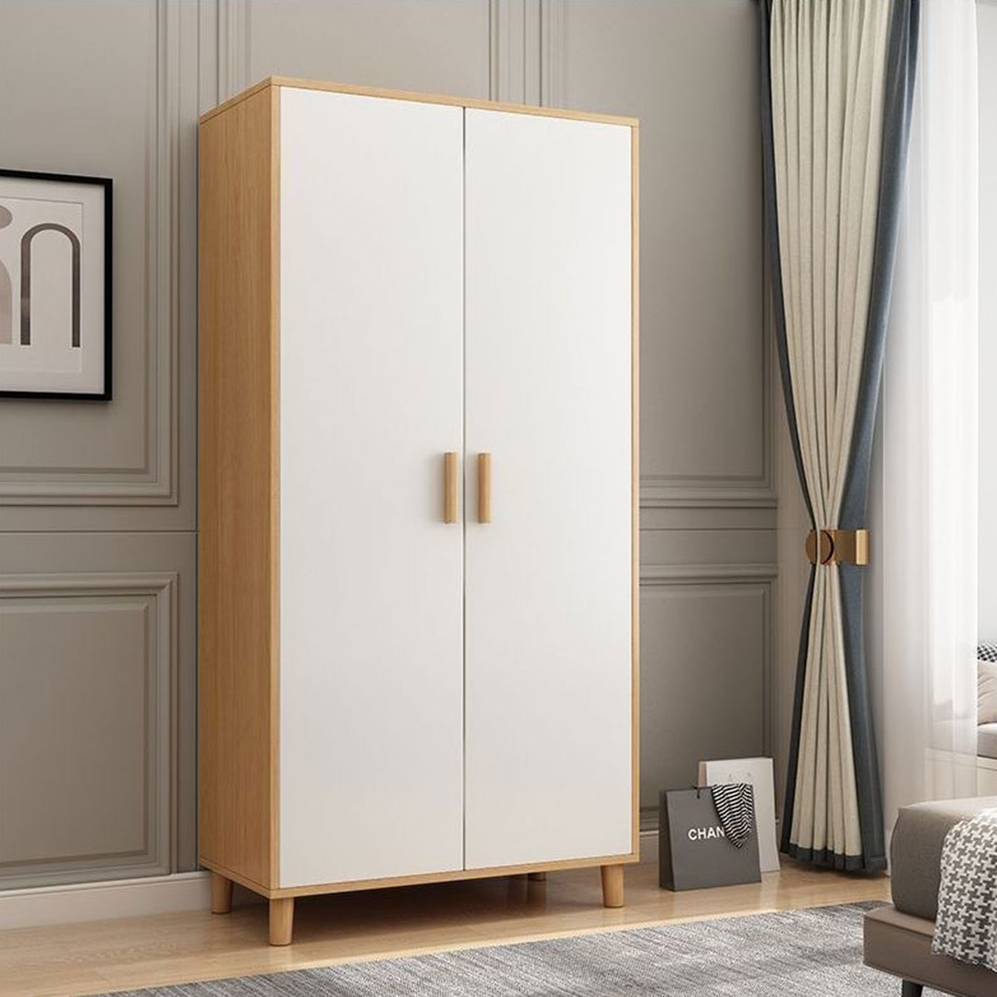 家用衣柜现代简约二门简易衣柜