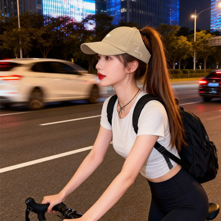 2026新款刺绣字母棒球帽子女春夏季时尚百搭可扎马尾显脸小空顶帽