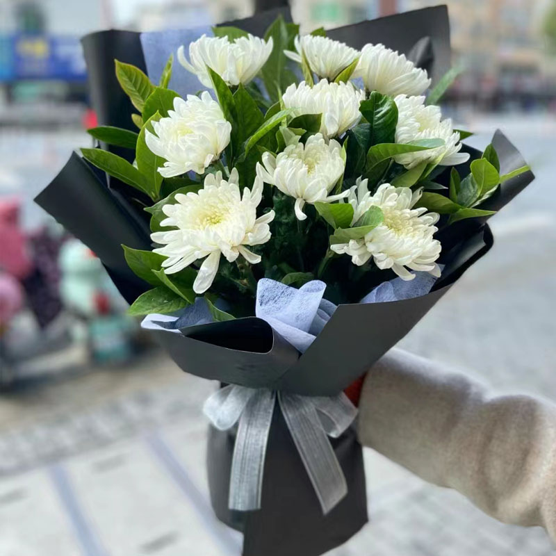 菊花花束上坟祭奠扫墓悼念青岛鲜花速递李沧城阳市南市北济南送花