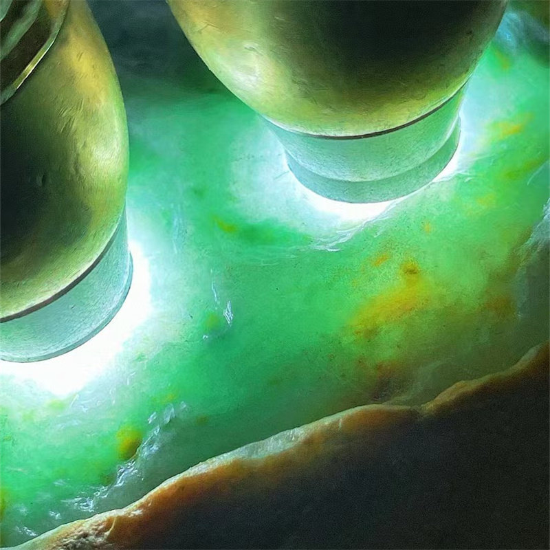 M28969 缅甸天然翡翠原石老坑大马坎场口开窗手镯料 重2.8公斤