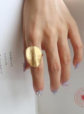 Marka法式夸张异形拉丝雾面感戒指女食指戒指环钛钢饰品 A207