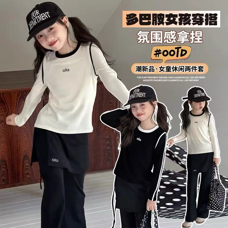 女童春装韩系洋气修身长袖T恤