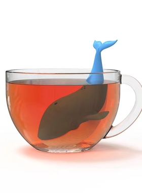 硅胶茶漏可爱蓝色鲸鱼茶具泡茶神器隔茶器茶叶过滤包茶渣厂家直营