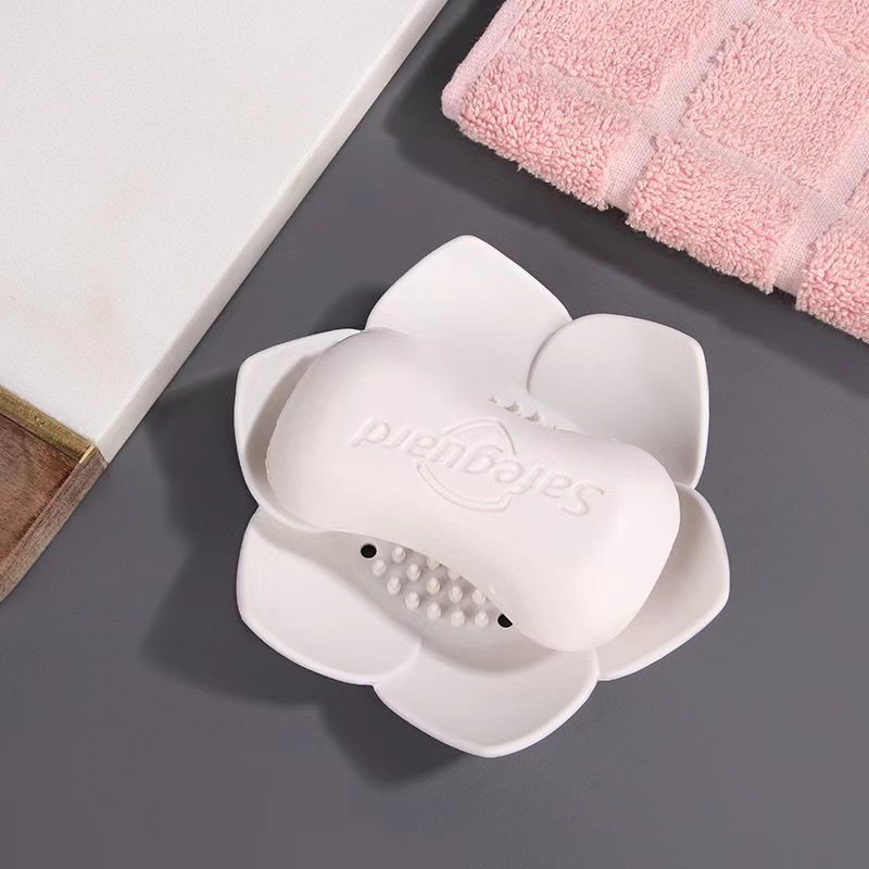 家用香皂盒卫生间浴室免打孔沥水洗衣皂托便携皂架硅胶莲花肥皂盒,家装主材,肥皂盒/皂碟,淘宝优惠券,粉丝福利购,淘宝优惠卷