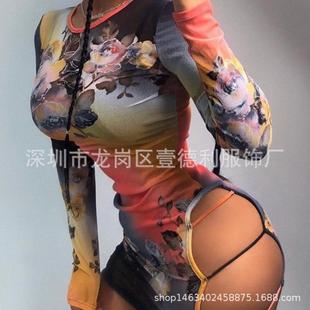 long vintage bodycon women wear print aesthetic vestidos