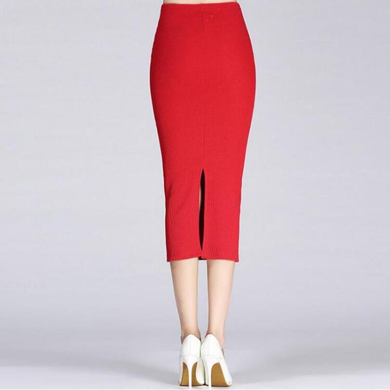 straight skirt long hip slim solid skirt high-waist sexy