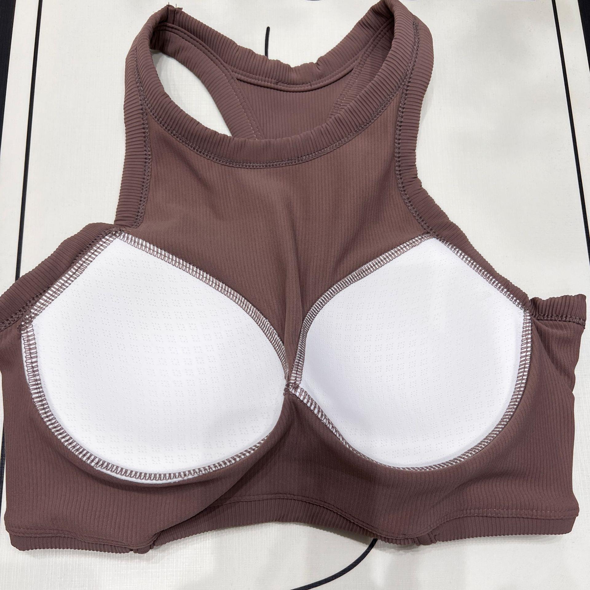 One-piece cup threaded sports vest for women yoga fitness