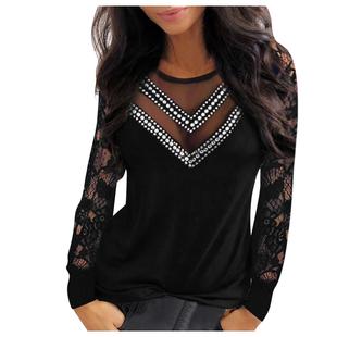 top Ladies lace stitching diamond