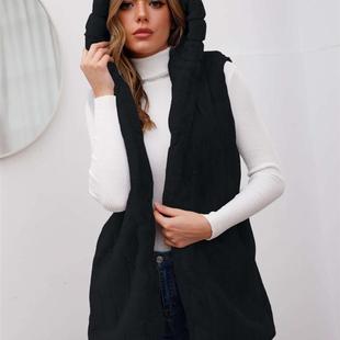 hooded vest for fur Fashionable women imitation