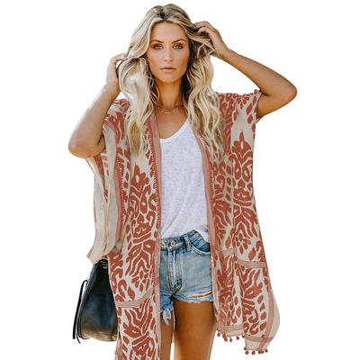 Sleeve Beach Coat Vacation Short Kimono Mid-Length Cardigan