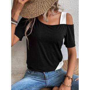 Color color Clothing Two Womens shirt Stitching Contrast