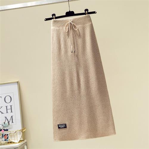 drawstring line anti-aging skirt skirt half drapey clothing