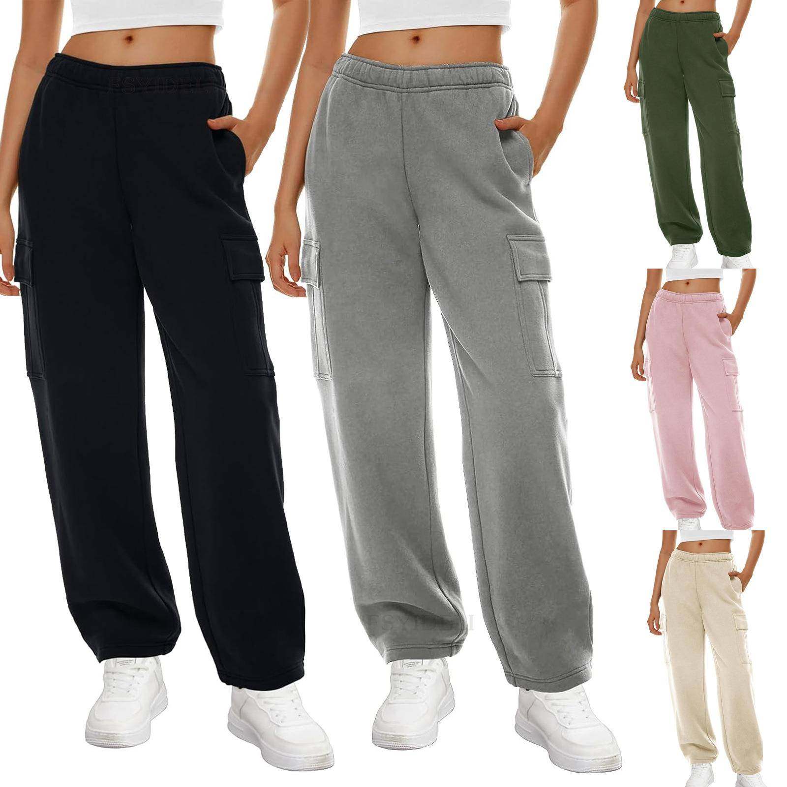 women for trousers sports casual pants leg wide waist high