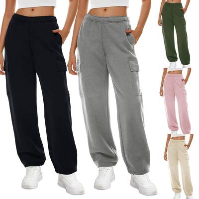 women for trousers sports casual pants leg wide waist high