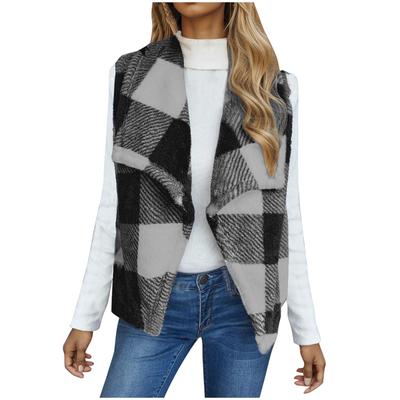 sleeveless thickened double-faced checkered velvet Womens