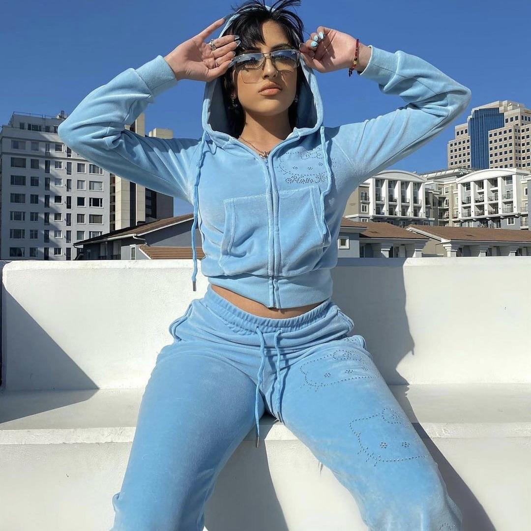 Fashion sweatshirt sleeve womens suit pants loose sports