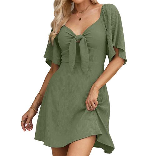 Plus size dress mid length fashionable short sleeve for