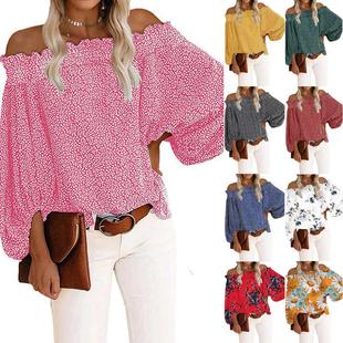 Lantern Loose Sleeve Chiffon Shirt Womens Clothing Tops