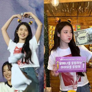 IU李知恩同款 百搭ins宽松外穿上衣 周边T恤纯棉简约短款 女潮流夏季