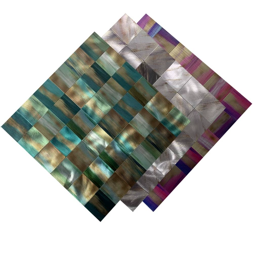 Металлическая мозаика, самоклеющаяся плита на стену