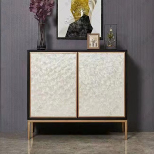 扇形银白色金色贝壳装 马赛克壁纸镜贝背景墙家具柜门定制 饰板