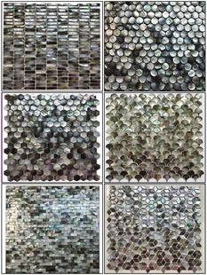 20MM黑蝶贝马赛克瓷砖天然贝壳卫生间客厅吧台玄关镶边电视背景墙