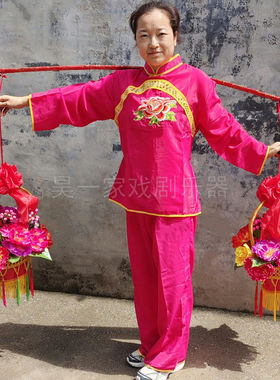 扭大秧歌挑花篮舞蹈花挑道具手提花篮回娘家红扁担社火喜庆表演出