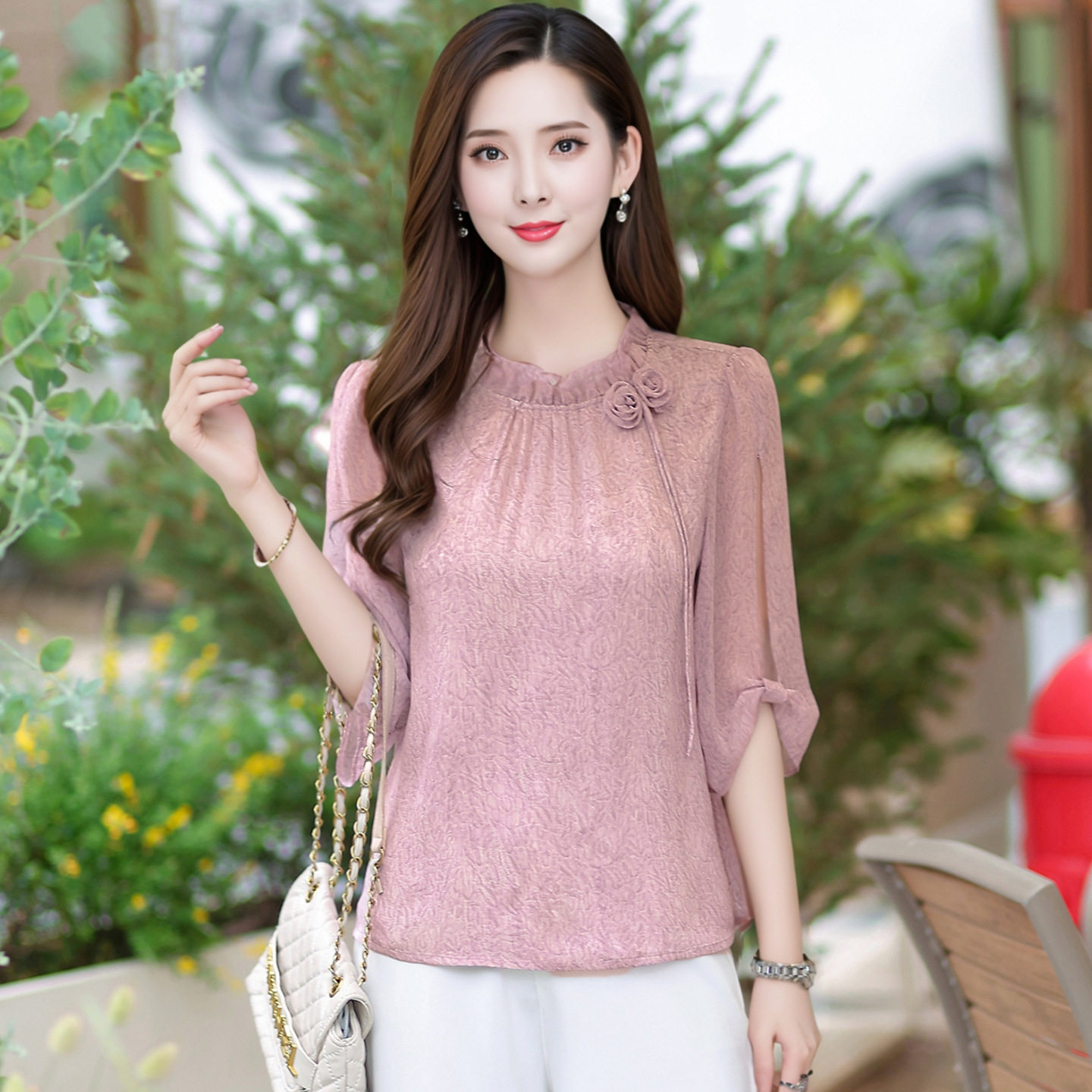 2026夏季新款法式雪纺长袖小衫女小个子衬衫显瘦时尚气质百搭上衣
