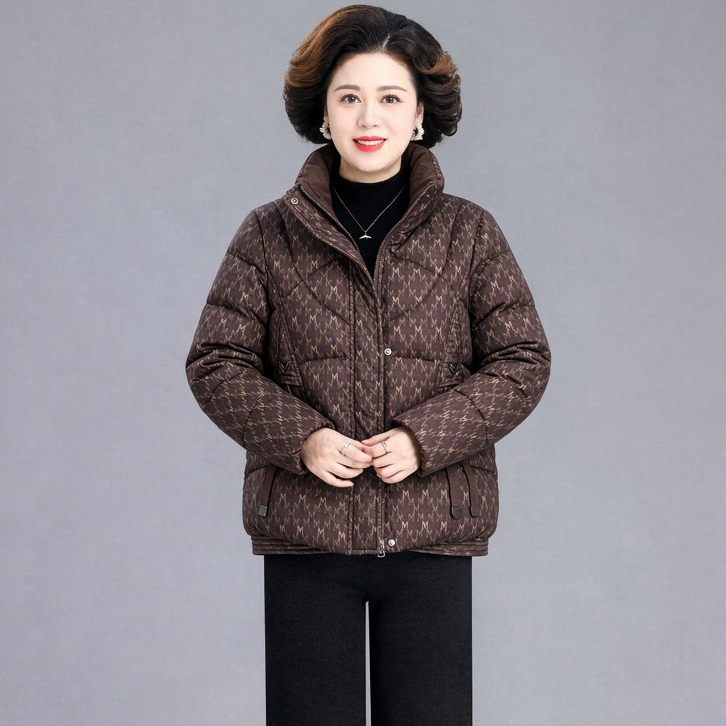婆婆妈妈冬装时尚棉衣短款2026中老年女装气质棉服棉袄小个子上衣