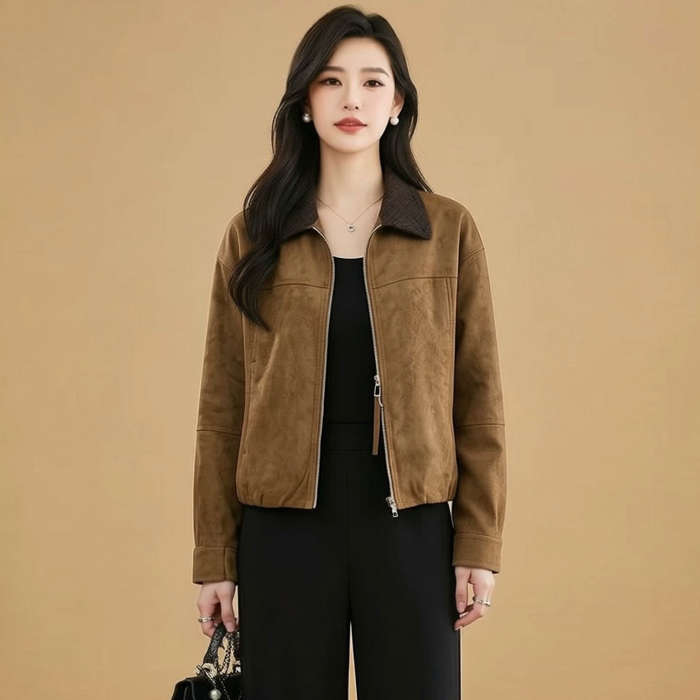 中年妈妈春秋装外套短款2026新款洋气风衣中青年女装休闲夹克上衣